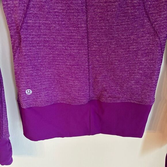 Lululemon Womens Long Sleeve Running 1/3 Zip Pullover Sweatshirt Sz 6 Purple EUC - Picture 10 of 10